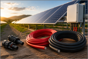 PV wire connects solar modules 